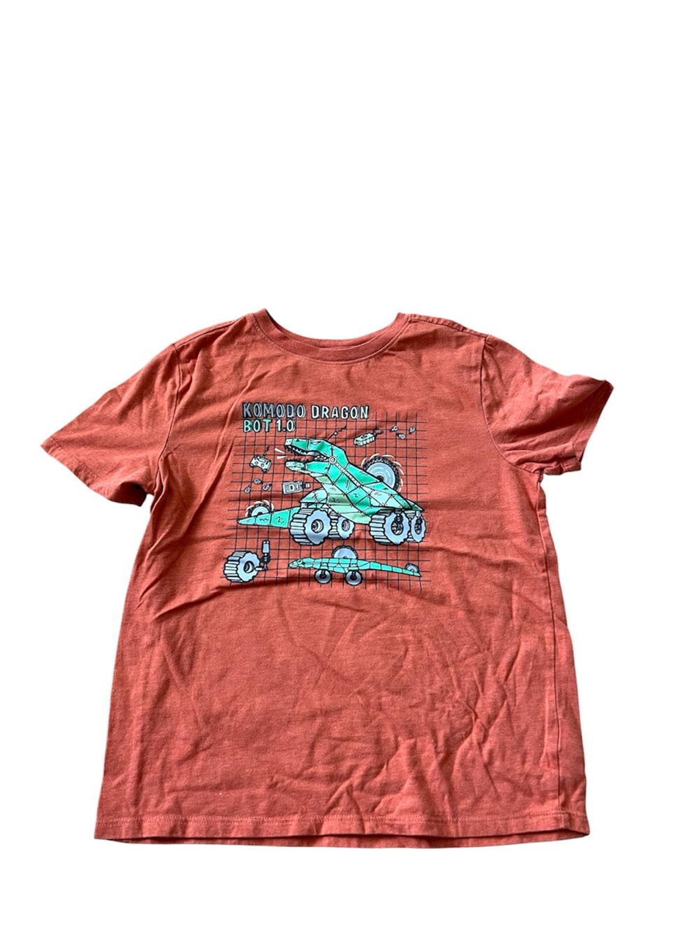 🔶CAT & JACK: Boy size L, orange Komodo dragon theme short sleeve t-shirt🔶